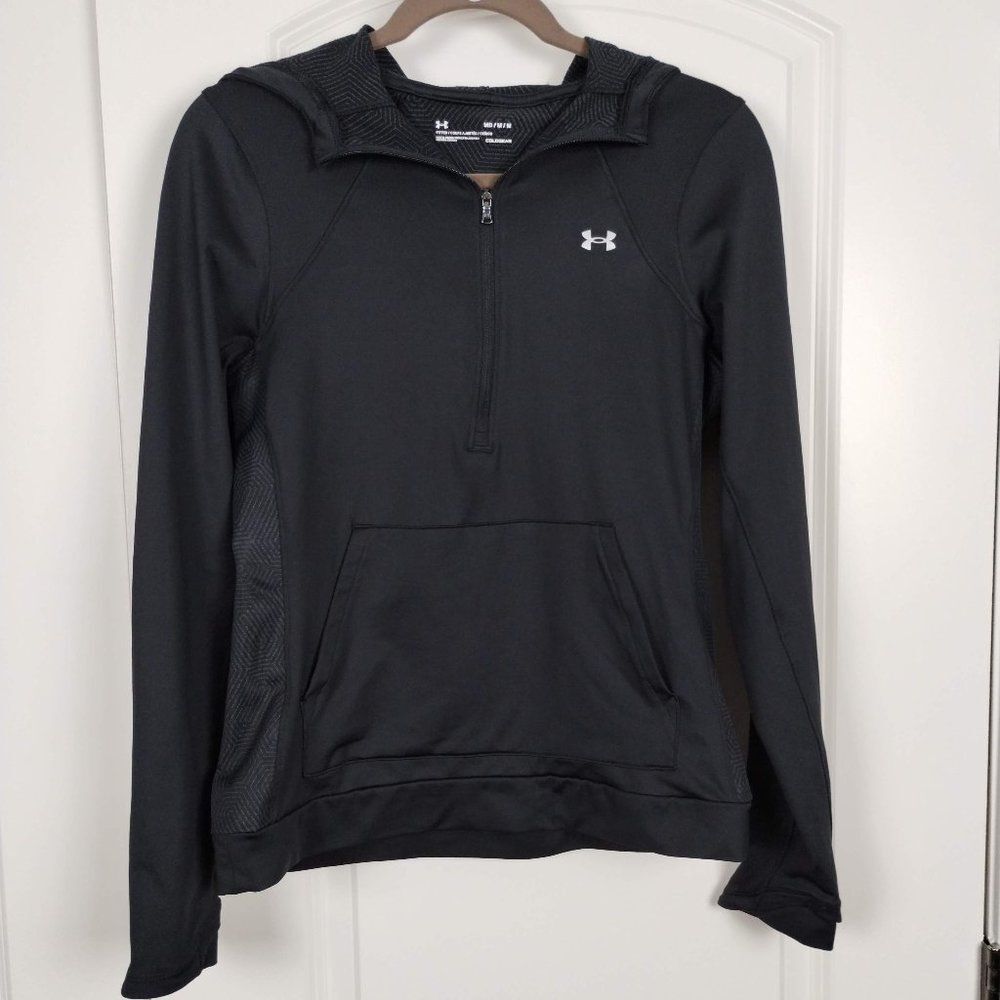 Under Armour Black Hoodie Half Zip Jacket, Size M